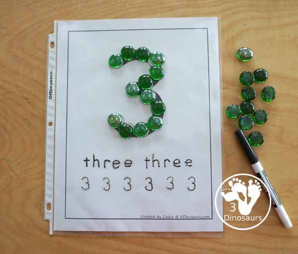 Free Number Dot Marker Pages 0 to 20 - with number tracing, tally marks, and hands for counting. Each option has 0 to 20 for each number so you have 63 pages of printables- 3Dinosaurs.com