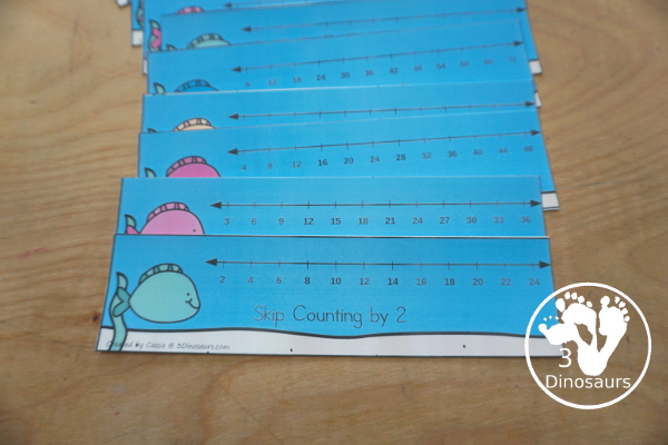 Ocean Skip Counting Set - with no-prep ocean worksheets, ocean skip counting mats, ocean skip counting 10 piece puzzles, and ocean task cards to work on skip counting from 2 to 12 - 3Dinosaurs.com