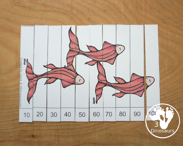 Ocean Skip Counting Set - with no-prep ocean worksheets, ocean skip counting mats, ocean skip counting 10 piece puzzles, and ocean task cards to work on skip counting from 2 to 12 - 3Dinosaurs.com