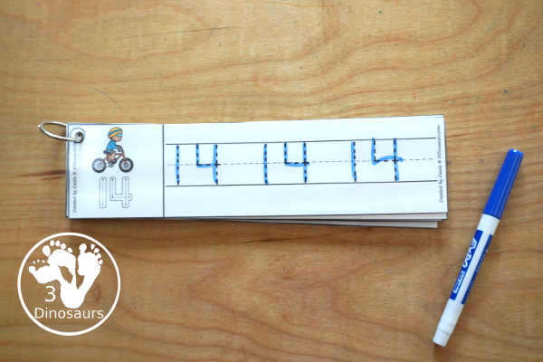 Free Summer Sports Number Tracing Strips - with numbers 0 to 20. You can tracing the numbers and an example of how to trace the numbers on the strips, plus a different summer sport on each tracing strip. - 3Dinosaurs.com