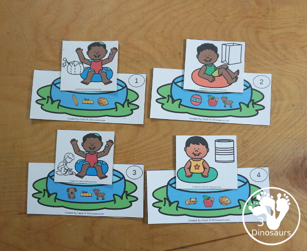 Free Swimming CVC Decode the Word Printable - with swimming pools and matching kids to the correct swimming pool and decoding the CVC word. - 3Dinosaurs.com