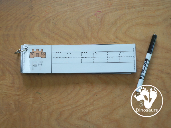 Free Beach ABC Tracing Strips - with uppercase and lowercase together. You have fun kids with a Beach- plus you can see an example of how to trace the letters - 3Dinosaurs.com