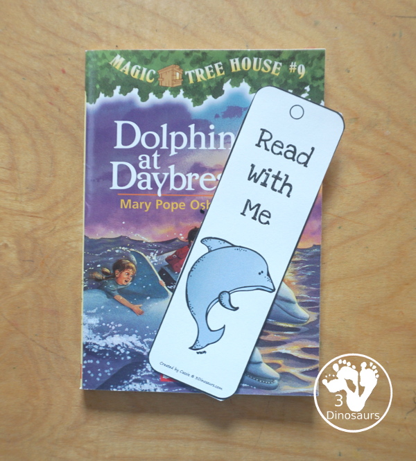Free Ocean Themed Bookmarks - 12 different bookmarks to use with kids. You have 12 different ocean animals on the bookmarks and fun reading phrases on each book. You have 3 pages of printable bookmarks to use. 3Dinosaurs.com