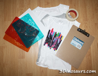 How to make a Stencile Dinosaur Shirts