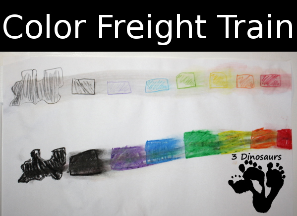 Color Freight Train - two types of color mixing - 3Dinosaurs.com
