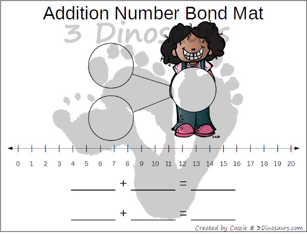 Free Math Number Bond Mats: Addition & Subtraction - 3Dinosaurs.com