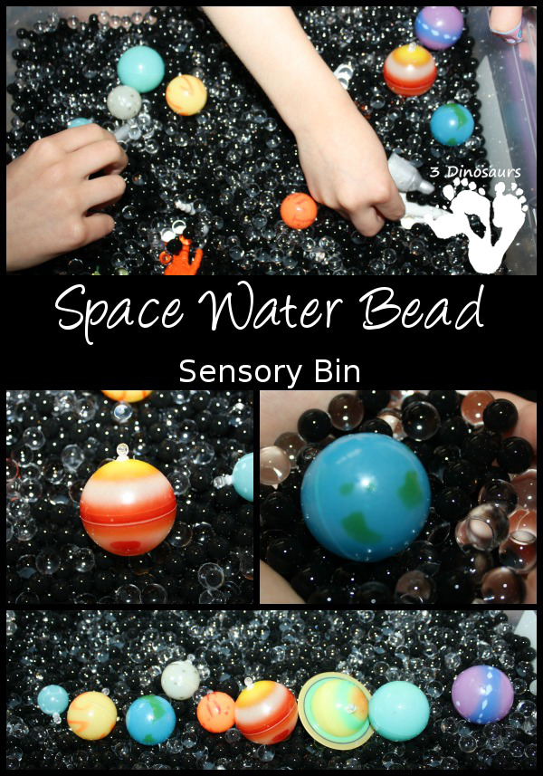 Space Water Bead Sensory Bin - 3Dinosaurs.com