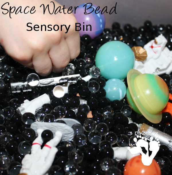 Space Water Bead Sensory Bin - 3Dinosaurs.com