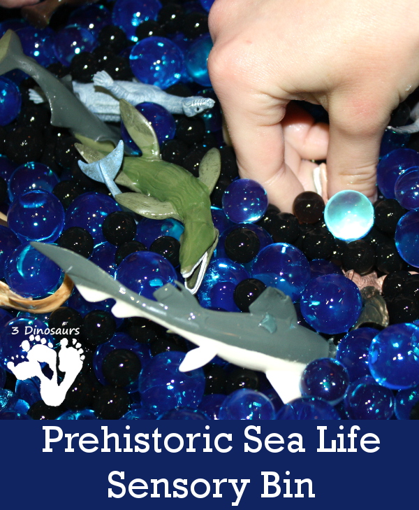 Prehistoric Ocean Animals Water Bead Sensory Bin - 3Dinosaurs.com