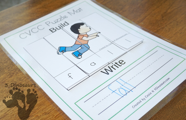 CVCC Word Family Puzzles - 52 pages of puzzles, building mats and more $ - 3Dinosaurs.com