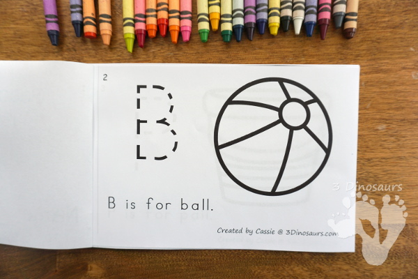 Free Beach Theme ABC Easy Reader Book - simple 8 page book to use with kids - 3Dinosaurs.com