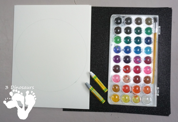 Process Art: Watercolor Moon - a fun art project for a moon theme  - 3Dinosaurs.com