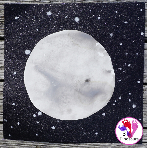 Process Art: Watercolor Moon - a fun art project for a moon theme  - 3Dinosaurs.com