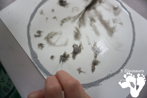 Process Art: Watercolor Moon - a fun art project for a moon theme  - 3Dinosaurs.com