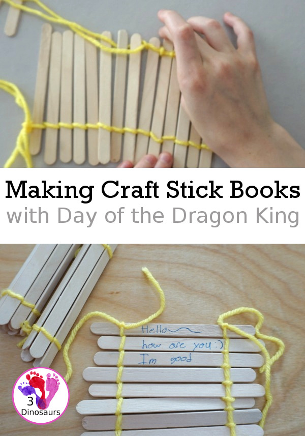 Craft Stick Books With Day of the Dragon King - a fun Magic Tree House activity for ancient China with craft stick books- 3Dinosaurs.com