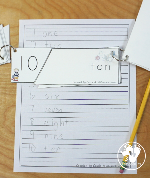 Free Firework Themed Number Digit & Number Word Match Puzzles - It has numbers 1 to 20 to match the needs of kids an different levels of learning - 3Dinosaurs.com