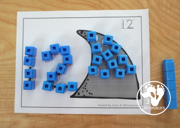 Ocean Dot the Number Count the Number: Shark, Fish, & Jellyfish - easy way to work on numbers from 0 to 20 with fine motor work and counting with this great ocean and summer theme for PreK and Kindergarten - 3Dinosaurs.com