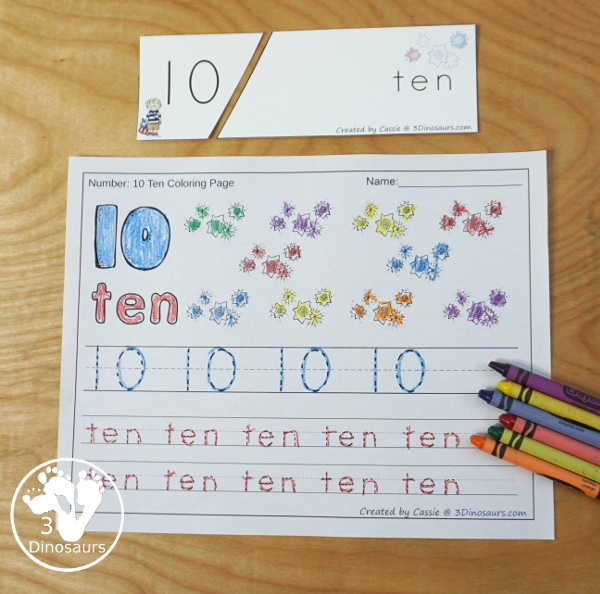 No-Prep USA Themed Number Color and Trace - easy no-prep printables with a fun 4th of July or Flag Day theme 44 pages with two options for the nubmers tracing or writing $ - 3Dinosaurs.com