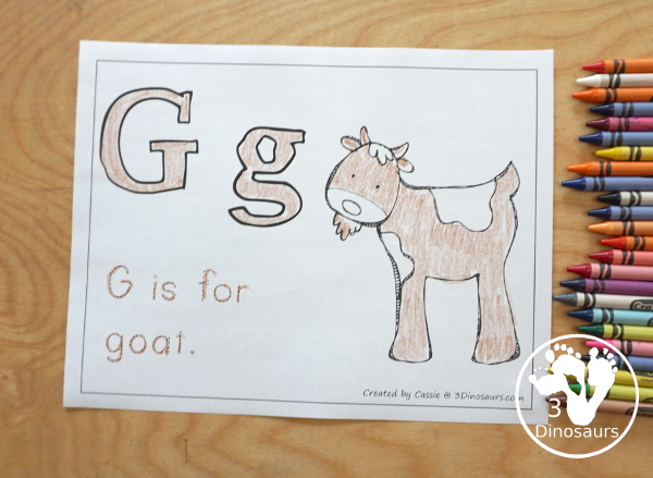 Free Romping & Roaring GHI Review Pack - with letter g, letter h, and letter i printables for reviewing the three letters with tracing, puzzles, coloring pages, finger puppets, game and more- 3Dinosaurs.com