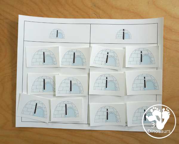 Free Romping & Roaring I Pack: Letter I is for Igloo - a letter I pack that has prewriting, finding letters, tracing letters, coloring pages, shapes, puzzles and more - 3Dinosaurs.com