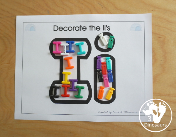 Free Romping & Roaring I Pack: Letter I is for Igloo - a letter I pack that has prewriting, finding letters, tracing letters, coloring pages, shapes, puzzles and more - 3Dinosaurs.com