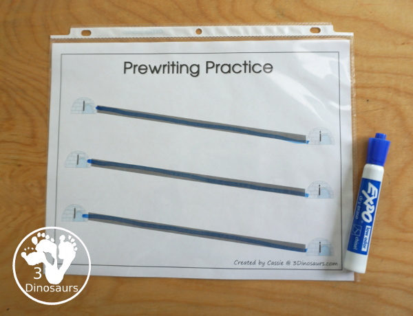 Free Romping & Roaring I Pack: Letter I is for Igloo - a letter I pack that has prewriting, finding letters, tracing letters, coloring pages, shapes, puzzles and more - 3Dinosaurs.com