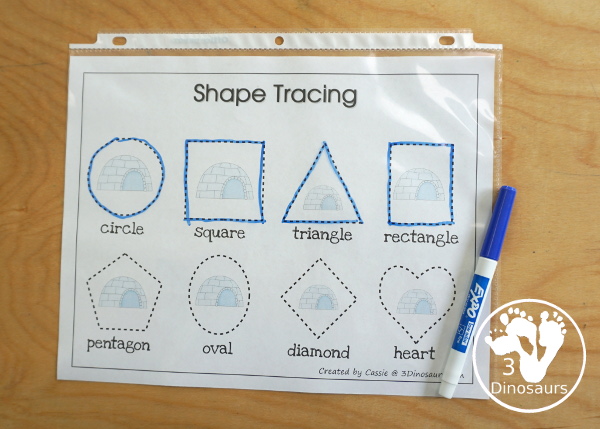 Free Romping & Roaring I Pack: Letter I is for Igloo - a letter I pack that has prewriting, finding letters, tracing letters, coloring pages, shapes, puzzles and more - 3Dinosaurs.com