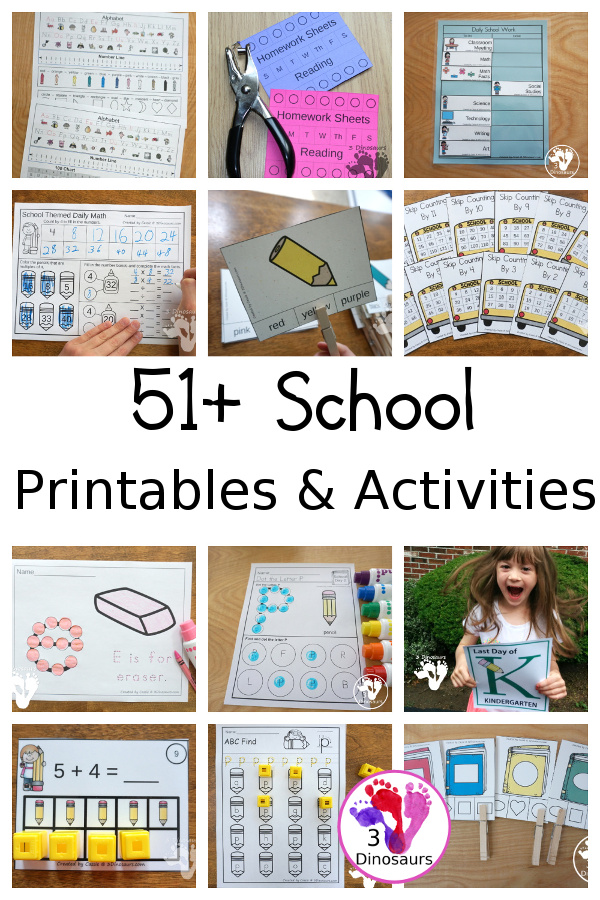 School Activities & Printables - 3Dinosaurs.com