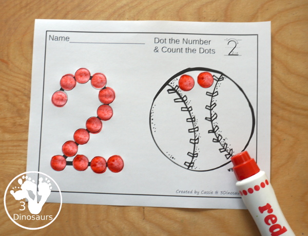 Sports Dot the Number & Counting: Basketball, Soccer, Tennis, Baseball, & Football - Numbers 1 to 20 with dot marker numbers and counting dots on the sports balls - 3Dinosaurs.com