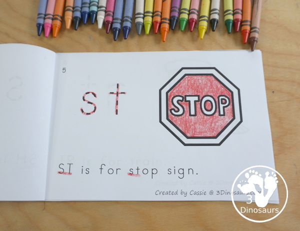 Free Transportation Blends & Digraphs Easy Reader Book - it has a 12 page book with 10 blends and 1 digraph for kids to learn - 3Dinosaurs.com