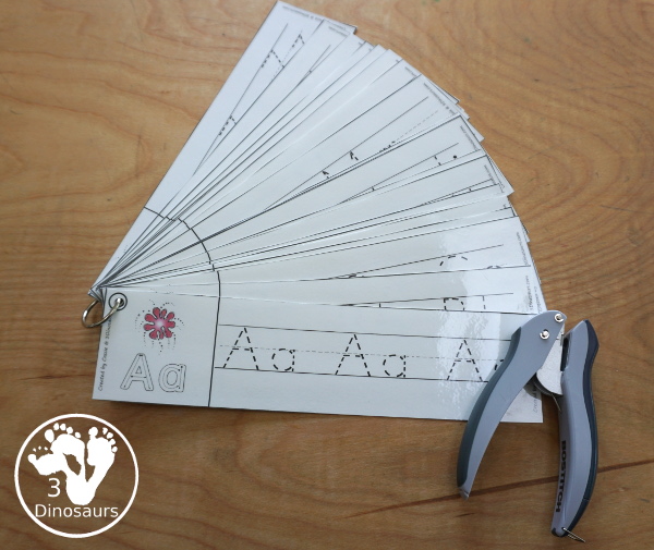 Free Firework ABC Tracing Strips - with uppercase and lowercase together. You have fun kids with a firework plus you can see an example of how to trace the letters - 3Dinosaurs.com