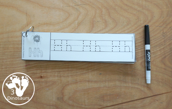 Free Firework ABC Tracing Strips - with uppercase and lowercase together. You have fun kids with a firework plus you can see an example of how to trace the letters - 3Dinosaurs.com