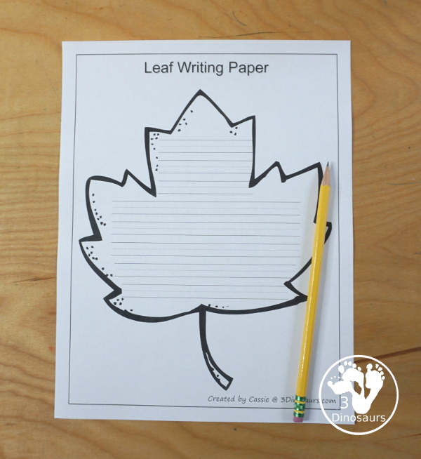 Free Leaves Activities Pack for Tot, Preschool, PreK, Kindergarten, & First Grade - A fun set of free printables with a fall leave themed with a mix of hands-on and no-prep printables - 3Dinosaurs.com
