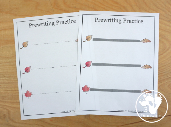 Free Leaves Activities Pack for Tot, Preschool, PreK, Kindergarten, & First Grade - A fun set of free printables with a fall leave themed with a mix of hands-on and no-prep printables - 3Dinosaurs.com