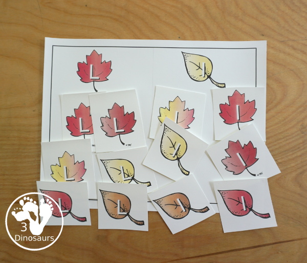 Free Leaves Activities Pack for Tot, Preschool, PreK, Kindergarten, & First Grade - A fun set of free printables with a fall leave themed with a mix of hands-on and no-prep printables - 3Dinosaurs.com