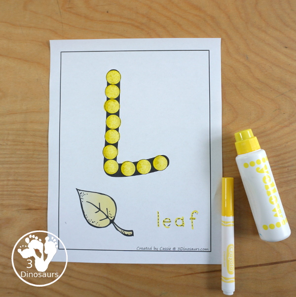 Free Leaves Activities Pack for Tot, Preschool, PreK, Kindergarten, & First Grade - A fun set of free printables with a fall leave themed with a mix of hands-on and no-prep printables - 3Dinosaurs.com