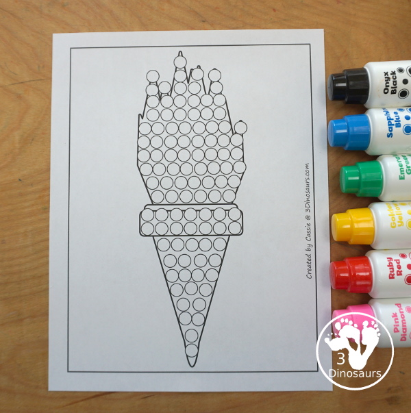 Free Torch Fine Motor Mats: Dot Maker - you have a torch q-tip or cotton swab page with the outline of the torch and small dots that fill the torch - 3Dinosaurs.com