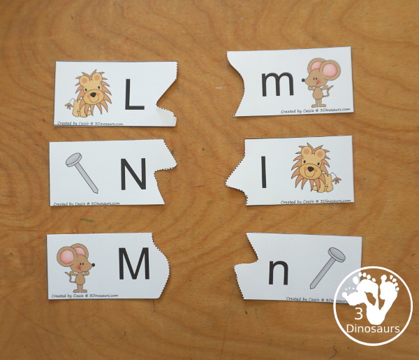 Free ABC Puzzles 2 Piece Printables- You have 26 puzzles to use with kids with all the letters from the alphabet. A great printable for kids in prek and kindergarten. 3Dinosaurs.com