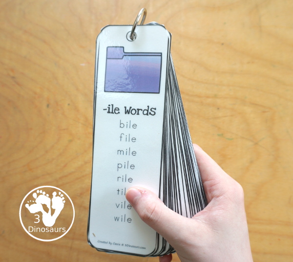 CVCe Word Family Bookmark Printables with 48 word family bookmarks with a picture of the word ending and then a list of the words. 3Dinosaurs.com