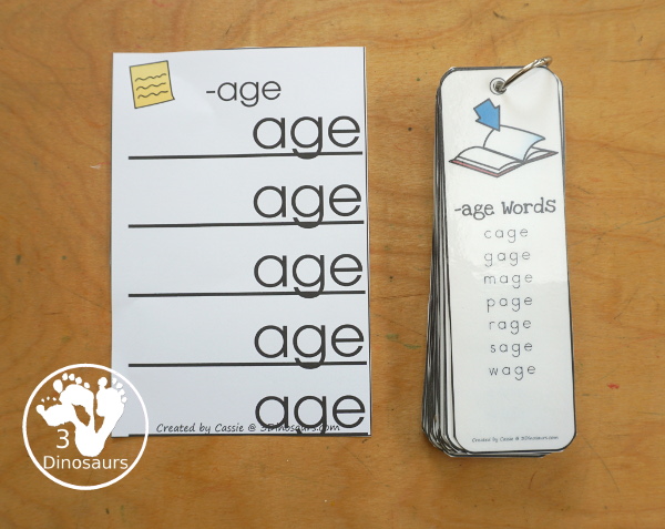 CVCe Word Family Bookmark Printables with 48 word family bookmarks with a picture of the word ending and then a list of the words. 3Dinosaurs.com