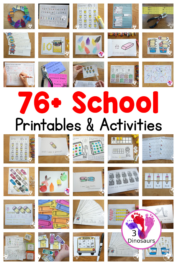 School Activities & Printables - 3Dinosaurs.com