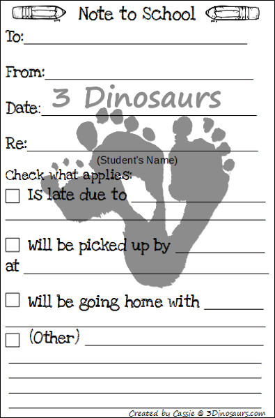 Back to School Printables - Blog Hop - 3Dinosaurs.com
