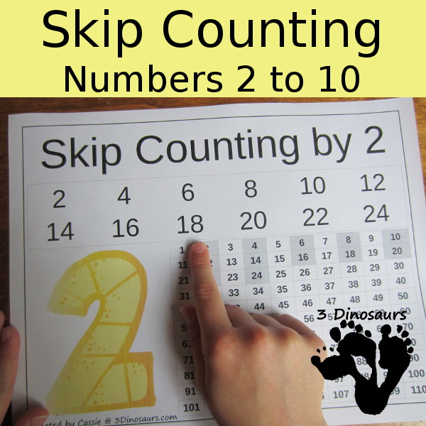 Free Number Skip Counting Printable - 3Dinosaurs.com