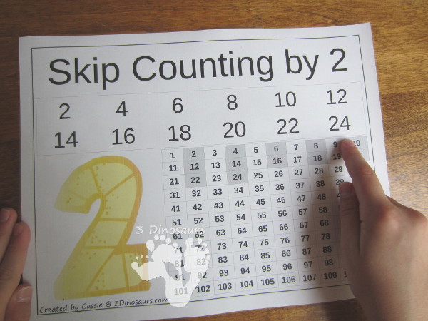 Free Number Skip Counting Printable - 3Dinosaurs.com