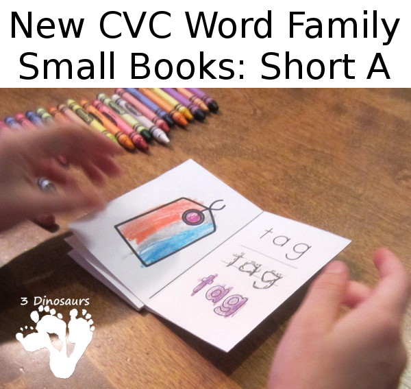 Free CVC Word Family Small Books: Short A: -ad, -ag, -am, -an, -ap, -ar, -at - 3Dinosaurs.com