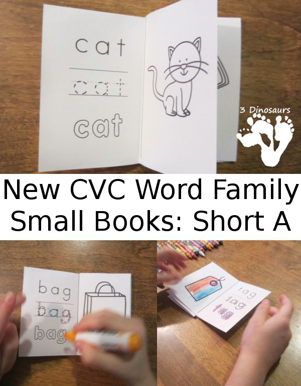 Free CVC Word Family Small Books: Short A - 3Dinosaurs.com