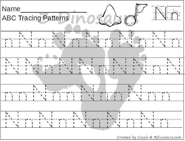 ABC Tracing Patterns - 26 page no prep printable $ - 3Dinosaurs.com