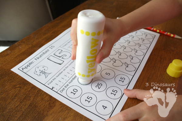 Apple Daily Number & Math For the Fall - flashcards for addition & subtraction, math fact house, no-prep printables $ - 3Dinosaurs.com