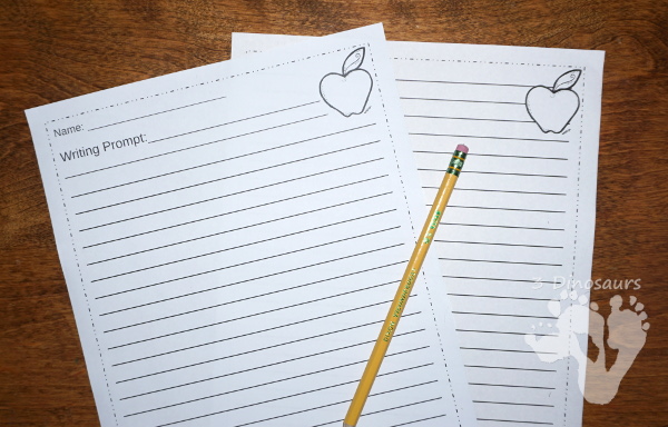 Fun FREE Apple Tic-Tac-Toe Writing Prompts - 9 writing prompts with 2 apple themed writing papers - 3Dinosaurs.com