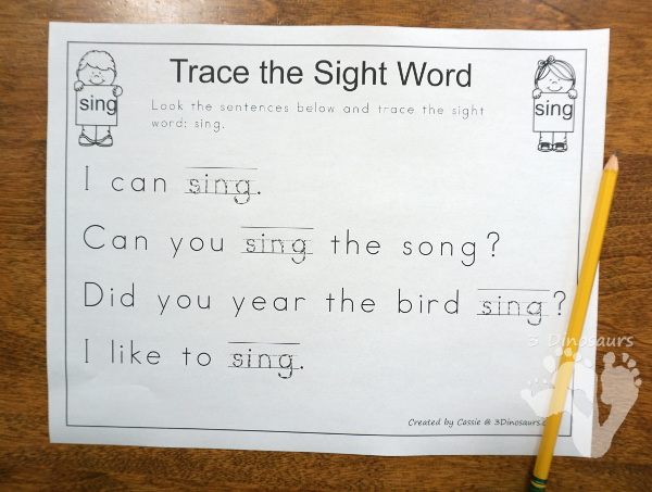 Romping & Roaring Second Grade Sight Word Packs - all 46 words together in nice package with 10 activities for each work PLUS extras only in the set - 3Dinosaurs.com